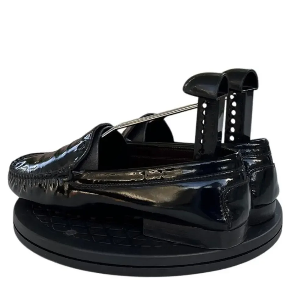 Women's Tod's Patent Leather Slip-On Business Preppy Penny Loafer SZ 6 Black